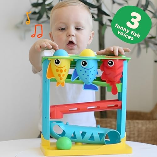 Move2Play, Feed The Fish | Interactive Baby & Toddler Toy | 1, 2+ Year Old Gift & Birthday Present | Boys & Girls Babies Ages 6, 7, 8, 9, 10, 12, 18, 24+ Months Old