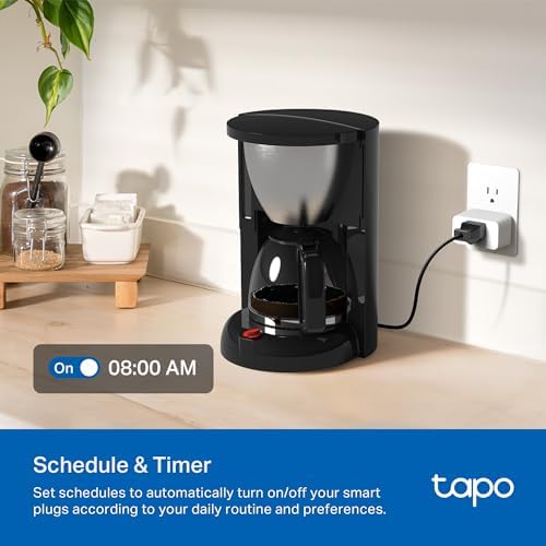TP-Link 𝗧𝗮𝗽𝗼 Smart Plug Wi-Fi Mini, Energy Monitoring, Compatible with Alexa & Google Home & Samsung SmartThings, Timer, 15A/1800W Max, ETL Certified, 2.4G Wi-Fi Only, Tapo P115(2-Pack)