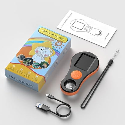 Digital Microscope Handheld 2.0 inch IPS Color Screen,Portable Digital Magnifying Glass,Marco Microscope for Kids,Built-in 8LED Lights,USB Compatible with PC Windows, Mac OS