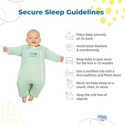 Magic Sleepsuit Baby Merlin's Cotton Baby Swaddle Transition Product - Soft and Cozy Design, Double Zipper for Easy Diaper Changes, Promotes Safe Sleep, 3-6 Months - Cream - Small 12-18lbs
