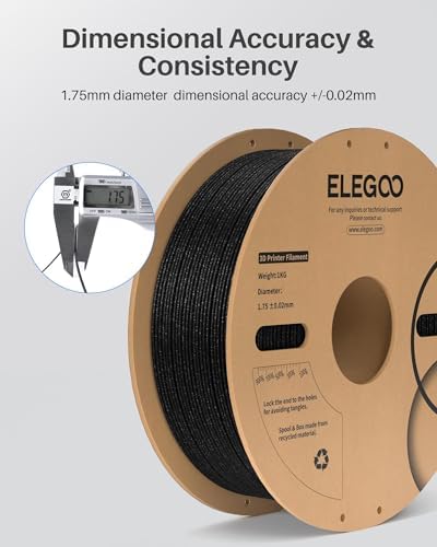 ELEGOO PLA Filament 1.75mm Sparkle Gold Yellow 1KG, Glitter Twinkling 3D Printer Filament Dimensional Accuracy +/- 0.02mm, 1kg Spool(2.2lbs) Fits for Most FDM 3D Printers