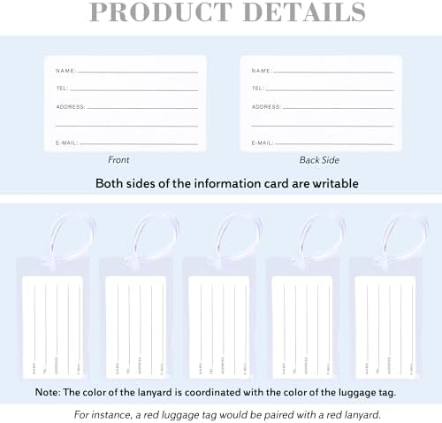 50 Pack Luggage Tags for Suitcases, Airplane Travel Essentials for Flying, International Travel Must Haves, and Luggage Accessories by Sodsay