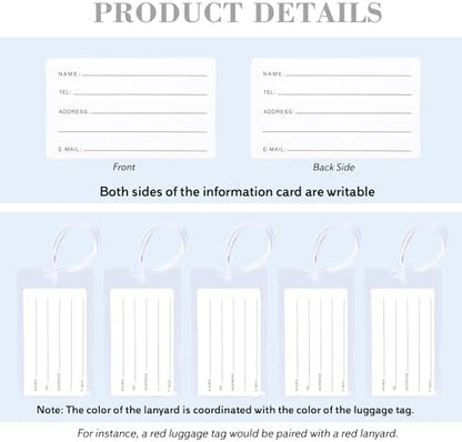 50 Pack Luggage Tags for Suitcases, Airplane Travel Essentials for Flying, International Travel Must Haves, and Luggage Accessories by Sodsay
