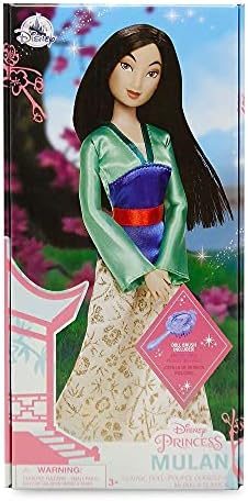 Disney Store Girl's Disney Princess Classic Doll (Mulan), 11 Inches, Includes Brush with Molded Details, Fully Posable Toy in Classic Outfit - Disney Princess Toys