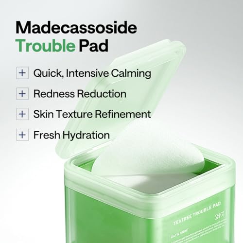 MEDIHEAL Teatree Trouble Facial Toner Pads with Tea Tree & Lactobacillus - Calming & Soothing for Sensitive & Acne Prone Skin - Vegan Face Gauze, 100 Pads