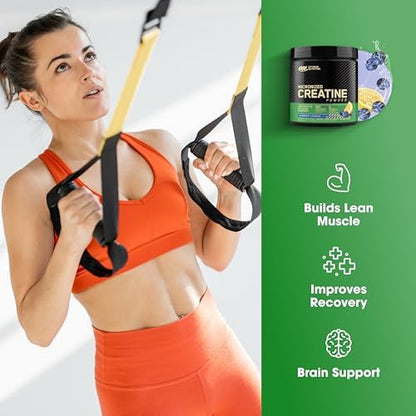 Optimum Nutrition Micronized Creatine Monohydrate Powder, Blueberry Lemonade Creatine, 60 Servings, 360 Grams (Packaging May Vary)