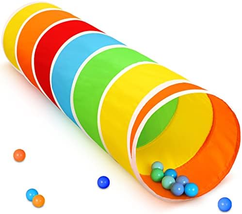 Kids Play Tunnel Tent for Toddlers, Colorful Pop Up Crawl Tunnel Toy for Baby or Pet with Breathable Mesh, Collapsible Gift for Boy and Girl Play Tunnel Indoor and Outdoor Game
