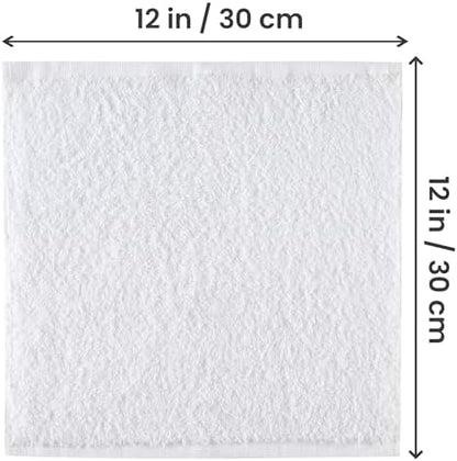 Utopia Towels Cotton Washcloths Set - 100% Ring Spun Cotton, Premium Quality Flannel Face Cloths, Highly Absorbent and Soft Feel Fingertip Towels (24 Pack, White)