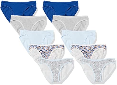 Amazon Essentials Women's Cotton Bikini Brief Underwear (Available in Plus Size), Multipacks