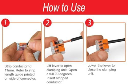 WAGO 221 Lever Nuts 28pc Compact Splicing Wire Connector Assortment with Case | Includes 221-2401, 221-412, 221-413, 221-415