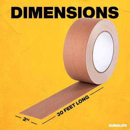 Gaffers Tape (6 Pack) Strong Hold, Easy to Rip, Residue-Free Professional Grade Floor Tape for Electrical Cords, Matte Finish Non Reflective, Weather Resistant (Brown, 2" x 30 Yards)