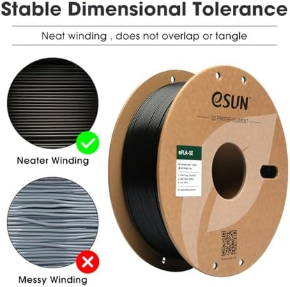 eSUN PLA Basic Filament 1.75mm, 3D Printer Filament High Speed PLA for Fast Printing, 1KG per Spool, 2 Spools High Speed 3D Printing Filament, Fire Engine Red + Black