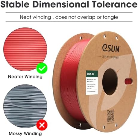 eSUN PLA Basic Filament 1.75mm, 3D Printer Filament High Speed PLA for Fast Printing, 1KG per Spool, 2 Spools High Speed 3D Printing Filament, Fire Engine Red
