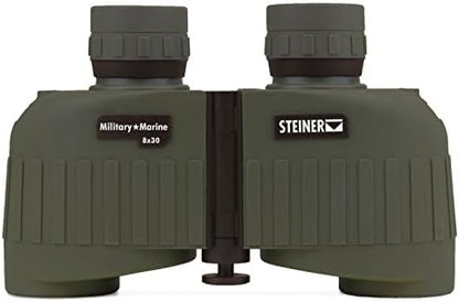 Steiner Military-Marine Series Binoculars, Lightweight Tactical Precision Optics for Any Situation, Waterproof, Green, 8x30