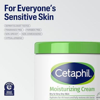 Cetaphil Face & Body Moisturizer, Hydrating Moisturizing Cream for Dry to Very Dry, Sensitive Skin, NEW 20 oz, Fragrance Free, Non-Comedogenic, Non-Greasy (Packaging May Vary)