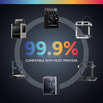 OVERTURE PETG Filament 1.75mm, 3D Printer Filament, 2kg Filament (4.4lbs), Dimensional Accuracy Probability +/- 0.02 mm, Fit Most FDM Printers (Black + White)