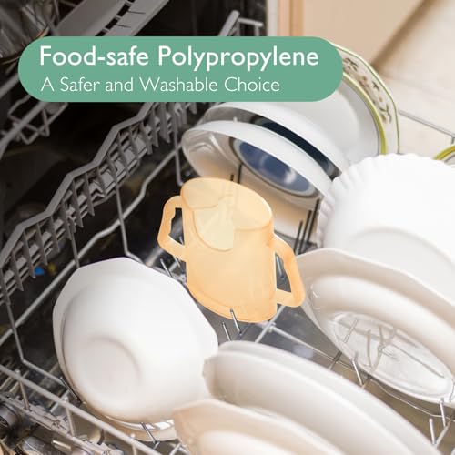 Momcozy Squeeze Pouch Holder for Food Pouches and Drink Boxes, Baby Pouch Holder Allows Baby to Self-feed and Avoid Messes, Baby Food Pouch Holder Handle is Easy to Grip, Comfortable, Green&Orange