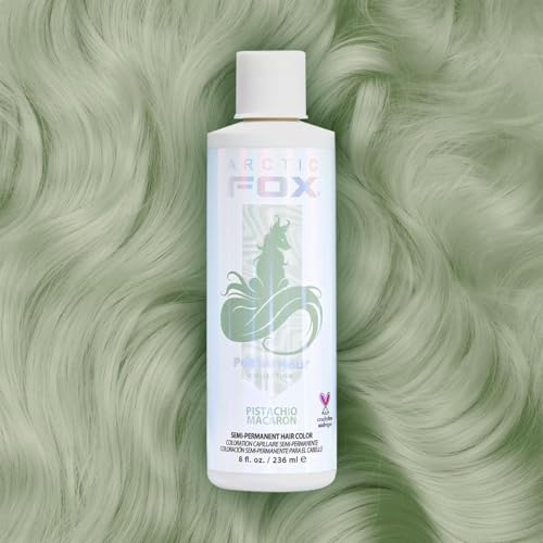 Arctic Fox Semi-Permanent Hair Dye, Vegan & Cruelty-Free, Pastel Mint Green, Ammonia-Free, Conditioning Color, Pistachio Macaron, 8 Fl Oz (Pack of 2)