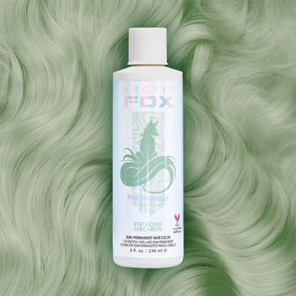 Arctic Fox Semi-Permanent Hair Dye, Vegan & Cruelty-Free, Pastel Mint Green, Ammonia-Free, Conditioning Color, Pistachio Macaron, 8 Fl Oz (Pack of 2)