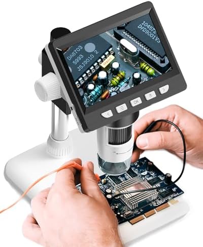 4.3" Digital Microscope for Adults, SKYEAR Coin Microscope1000X Magnification with 8 Ajustable LED Fill Lights, USB Microscope for Windows/MacOS, Coin Collection Supplies