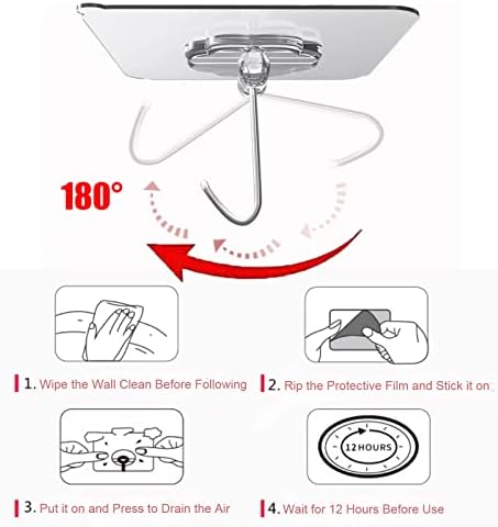 DDMY 36 Pack Heavy Duty Hooks 50lb(Max) Self Adhesive Large Hooks for Hanging,Wall Transparent Reusable Waterproof Hook for Kitchen Curtain Towel Hook for Bathrooms Coat Hook for Walls No Damage