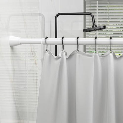 AIZESI Spring Tension Rods Adjustable Tension Curtain Rod Small Tension Rod No Drilling Expandable Spring Loaded Curtain Tension Rod?White,45" to 77"-1Pcs)