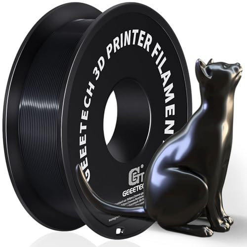 Geeetech Silk PLA Filament 1.75mm for 3D Printer, Metal-Like Shiny 3D Filament 1kg (2.2lbs) 1 Spool, Dimensional Accuracy +/- 0.02 mm, Metallic Black