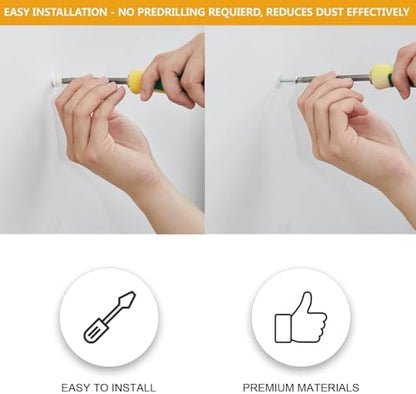 KURUI Self Drilling Drywall Anchors Assortment Kit, 200PCs Picture Hanging Kit for Frame,Curtain Rods,Art Hanging, 100PCs #6 Heavy Duty Metal Dry Wall Anchors 100PCs #8 Plastic Drywall Hangers