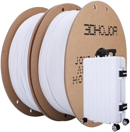 PLA Pro PLA+ Filament 1.75mm 3D Printer Filament Bundle 1kg*2 (4.4lbs) Dimensional Accuracy +/- 0.03 mm-2 Pack Cold White