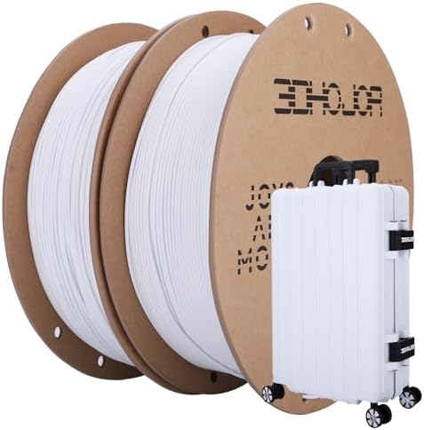 PLA Pro PLA+ Filament 1.75mm 3D Printer Filament Bundle 1kg*2 (4.4lbs) Dimensional Accuracy +/- 0.03 mm-2 Pack Cold White