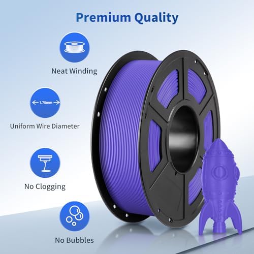 ANYCUBIC PLA Filament 1.75mm Bundle, 3D Printing PLA Filament 1.75mm Dimensional Accuracy +/- 0.02mm, 1KG Spool (2.2 lbs), 4KG Black + White + Peach Pink + Interstellar Violet