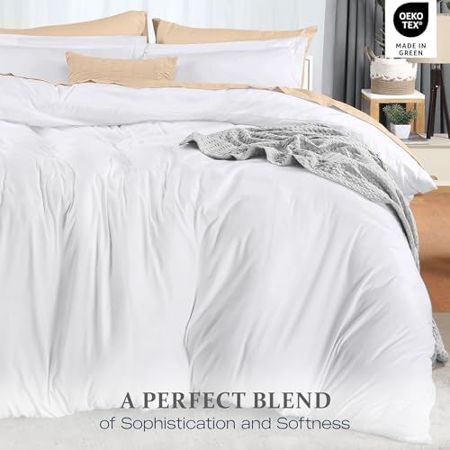 Utopia Bedding Duvet Cover Queen Size - 3 Piece with Zipper Closure - 1 Comforter Cover 90X90 Inches & 2 Pillow Shams 20X26 Inches (White) Comforter Not Included