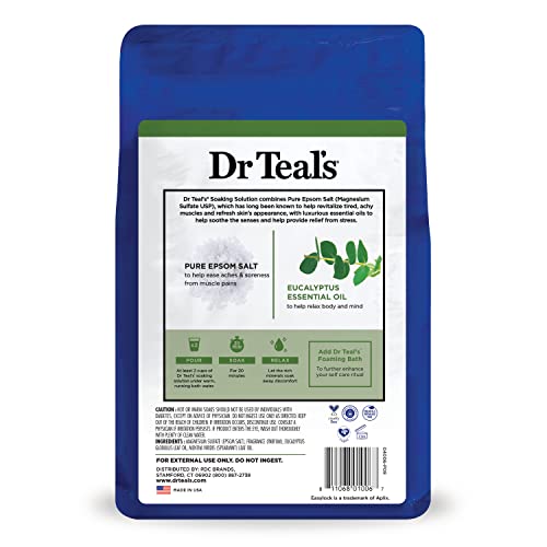 Dr Teal's Pure Epsom Salt, Lavender, Eucalyptus & Wellness Trio Bundle, 3 lbs (Pack of 3)