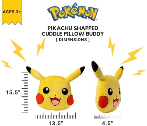 Pokemon Pikachu Anime Kids Bedding Super Soft Plush Cuddle Pillow Buddy, One Size, By Franco