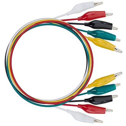 WGGE WG-026 10 Pieces and 5 Colors Test Lead Set & Alligator Clips,20.5 inches / 22 AWG Wire (5 Pack)