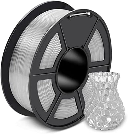 SUNLU 3D Printer Filament PETG Filament 1.75mm, Less Stringing Good Layer Adhesion High Toughness, PETG Filament 1.75 ±0.02mm, 1kg Spool(2.2lbs), Transparent
