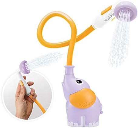Yookidoo Baby Bath Shower Head - Elephant Water Pump and Trunk Spout - for Newborn Babies in Tub Or Sink