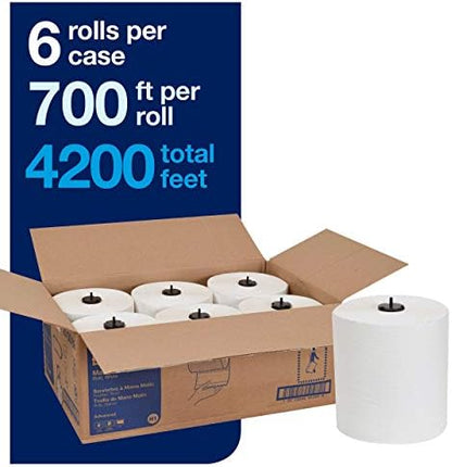 Tork Matic Paper Hand Towel Roll White H1 (6 Rolls) and Tork Mini Jumbo Toilet Paper Roll White T2 (12 Rolls)