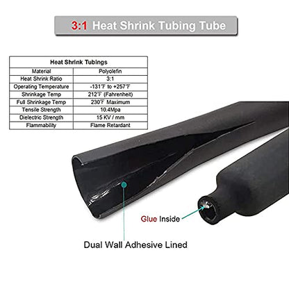 TKDMR 20pcs 1/0 AWG-1/2 Battery Lugs,Heavy Duty Wire Lugs,Ring Terminals,Battery Cable Ends,0 Guage terminals,Battery Terminal Connectors with 20pcs 3:1 Heat Shrink Tubing