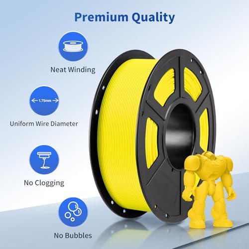 ANYCUBIC PLA Filament 1.75mm Bundle, RFID 3D Printing PLA Filament 1.75mm Dimensional Accuracy +/- 0.02mm, 1KG Reusable Spool (2.2 lbs), 4KG White + Black + Red + Yellow