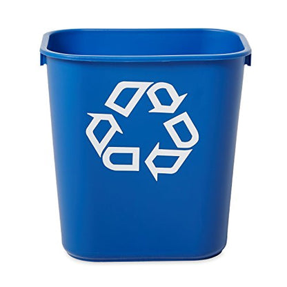 Rubbermaid Commercial Deskside Recycling Container, 3.4-Gallon, Blue, Small, Plastic, for Bedroom/Bathroom/Office, Fits Under Desk/Sink/Cabinet, Pack of 12