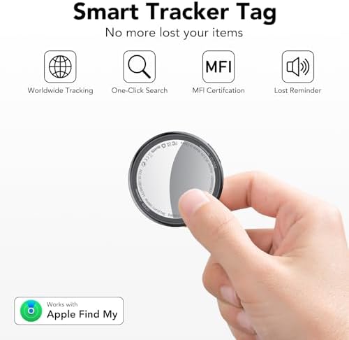 2025 New [Apple MFi Certified] (iOS Only) Air Tracker Tags-4 Pack, Bluetooth Tracker for Apple Find My, Replaceable Battery, Key Finder and Item Locator Smart Tag for Keys, Bags, Luggage, Pets, Wallet