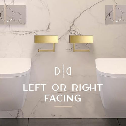 Day Moon™ Brushed Gold Toilet Paper Holder with Shelf, Wipe Holder for Bathroom Flushable Wipes Dispenser, Toilet Paper and Wipes Holder, Toilet Paper Holder with Storage