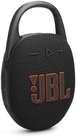 JBL Clip 5 - Ultra-Portable, Waterproof & Dustproof Bluetooth Speaker, Big Pro Sound with Punchy bass, Integrated Carabiner, Up to 12 Hours of Play, Made in Part with Recycled Materials (Black)