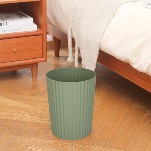 JiatuA Small Trash Can Plastic Wastebasket Round Garbage Container Bin for Bathroom, Kitchen, Bedroom, Home Office, College Dorm, Green