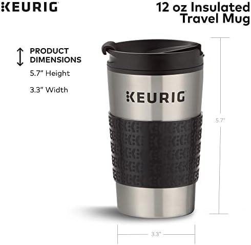 Keurig 3-Month Brewer Maintenance Kit, 7 Count & Travel Mug Fits K-Cup Pod Coffee Maker, 1 Count (Pack of 1), Stainless Steel