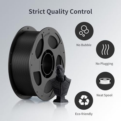 ANYCUBIC 3D Printer Filament PLA Bundle, PLA Filament 1.75mm Dimensional Accuracy +/- 0.02mm, 1KG Reusable Spool, 2KG Black