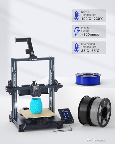 ELEGOO PLA Filament 1.75mm Sky Blue 1KG, 3D Printer Filament Dimensional Accuracy +/- 0.02mm, 1kg Spool(2.2lbs) Fit Most FDM 3D Printers