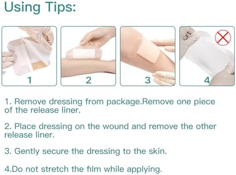 Dimora Silicone Foam Dressing with Border Adhesive 4"x4" Wound Dressing First Aid Bandage for Wound Care 10 Pack