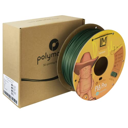 Polymaker PLA PRO Filament 1.75mm 1kg, Tough & High Rigidity LM Sparkle Green 3D Printing Filament 1.75mm, PolyLite PLA PRO 3D Printer Filament 1.75mm, Print with Most 3D Printers